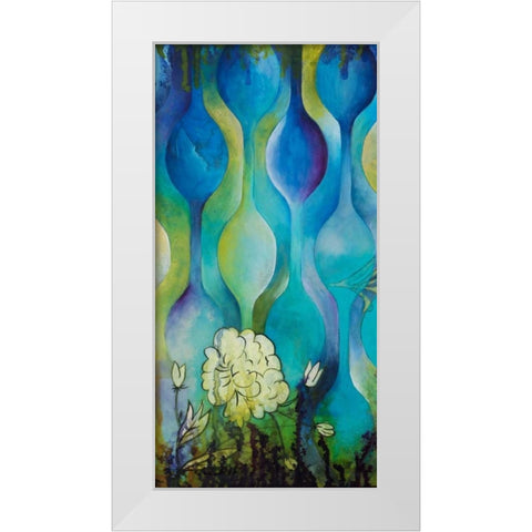 Pond Dripples I White Modern Wood Framed Art Print by Robinson, Heather