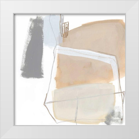 Overture V White Modern Wood Framed Art Print by Vess, June Erica