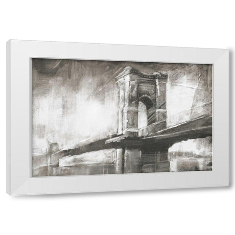 Historic Suspension Bridge I White Modern Wood Framed Art Print by Harper, Ethan