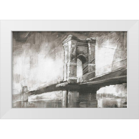 Historic Suspension Bridge I White Modern Wood Framed Art Print by Harper, Ethan