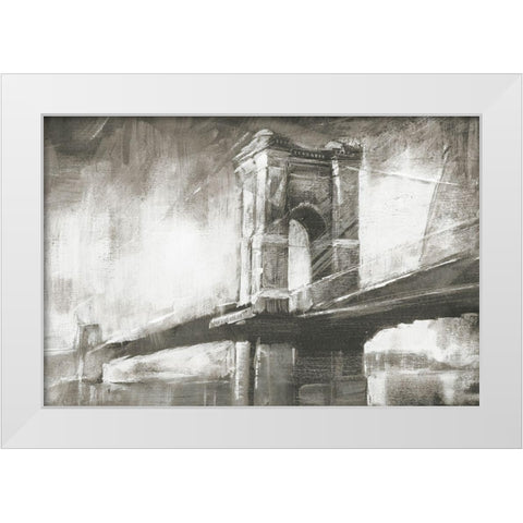 Historic Suspension Bridge I White Modern Wood Framed Art Print by Harper, Ethan
