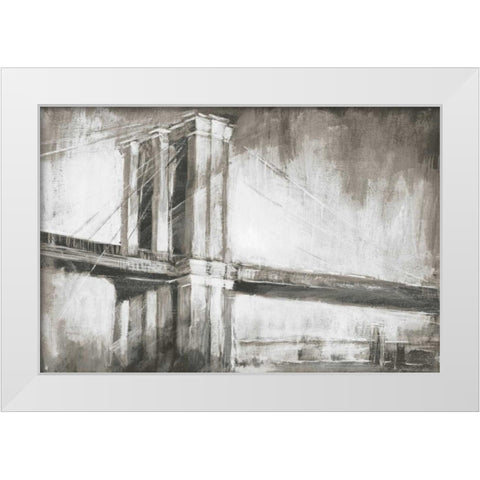 Historic Suspension Bridge II White Modern Wood Framed Art Print by Harper, Ethan