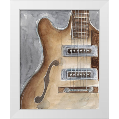 Watercolor Instrument Study I White Modern Wood Framed Art Print by Harper, Ethan