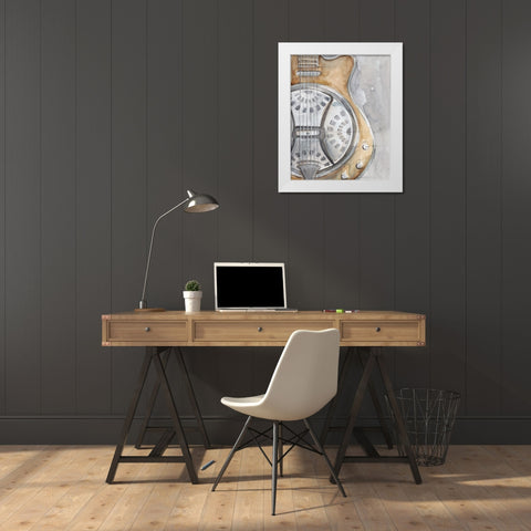 Watercolor Instrument Study III White Modern Wood Framed Art Print by Harper, Ethan