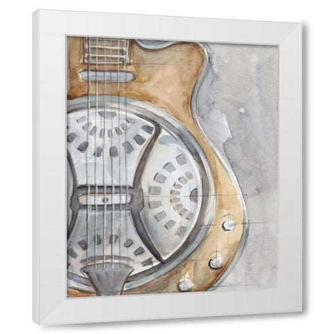 Watercolor Instrument Study III White Modern Wood Framed Art Print by Harper, Ethan