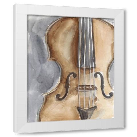Watercolor Instrument Study IV White Modern Wood Framed Art Print by Harper, Ethan