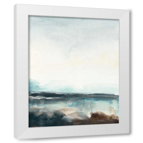 Horizon Flow I White Modern Wood Framed Art Print by Vess, June Erica