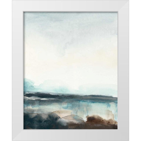 Horizon Flow I White Modern Wood Framed Art Print by Vess, June Erica