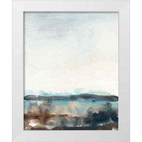 Horizon Flow II White Modern Wood Framed Art Print by Vess, June Erica