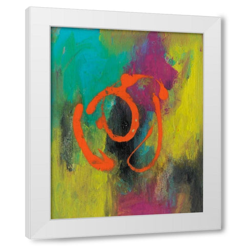 Orange Graffiti I White Modern Wood Framed Art Print by Combs, Joyce