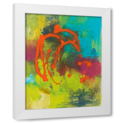 Orange Graffiti III White Modern Wood Framed Art Print by Combs, Joyce