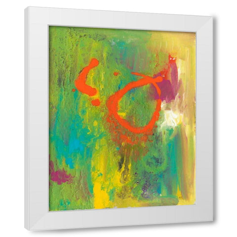 Orange Graffiti IV White Modern Wood Framed Art Print by Combs, Joyce