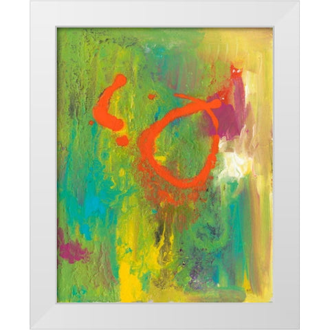 Orange Graffiti IV White Modern Wood Framed Art Print by Combs, Joyce