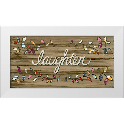 Love and Laughter I White Modern Wood Framed Art Print by Vess, June Erica