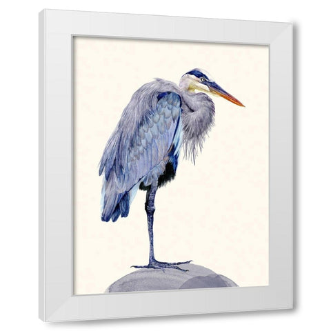 Heron Study II White Modern Wood Framed Art Print by Wang, Melissa