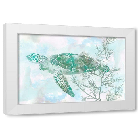 Watercolor Sea Turtle II White Modern Wood Framed Art Print by Studio W