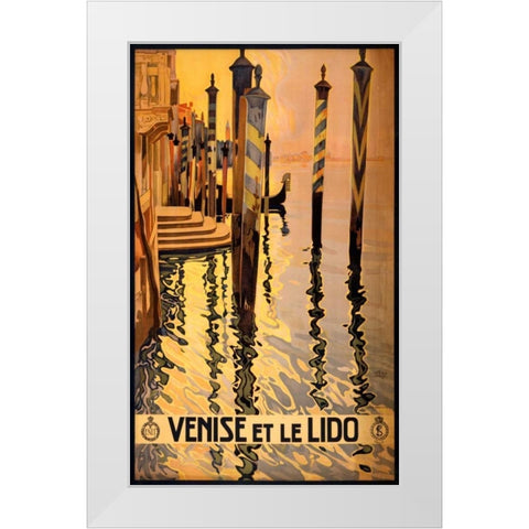 See Venise et le Lido White Modern Wood Framed Art Print by Studio W