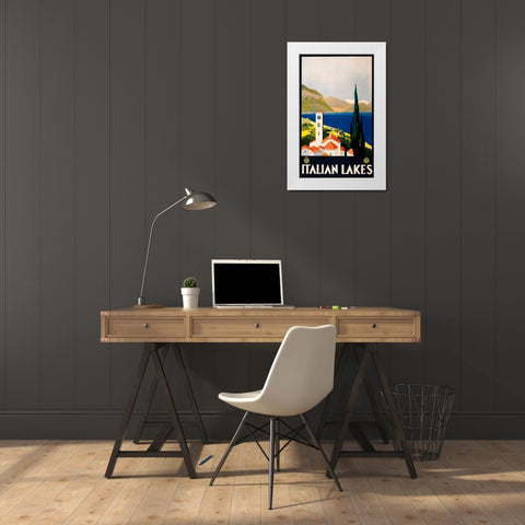 See Italian Lakes White Modern Wood Framed Art Print by Studio W