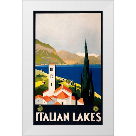 See Italian Lakes White Modern Wood Framed Art Print by Studio W
