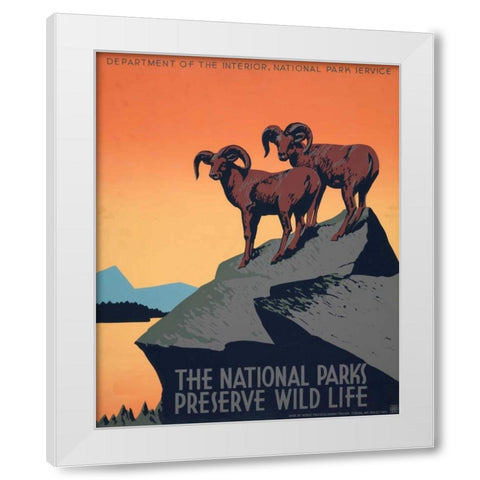 See America II White Modern Wood Framed Art Print by Studio W
