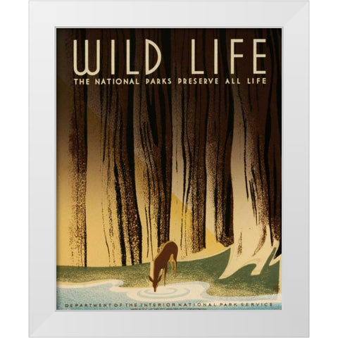 See America III White Modern Wood Framed Art Print by Studio W