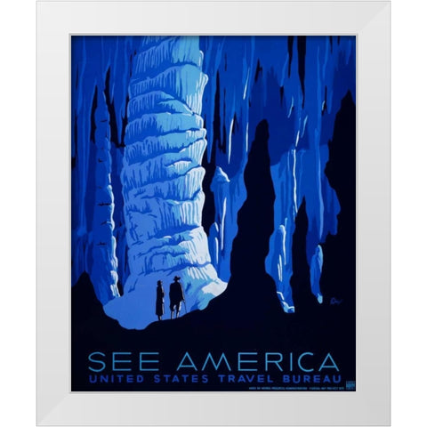 See America V White Modern Wood Framed Art Print by Studio W