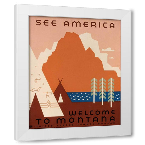 See America IX White Modern Wood Framed Art Print by Studio W