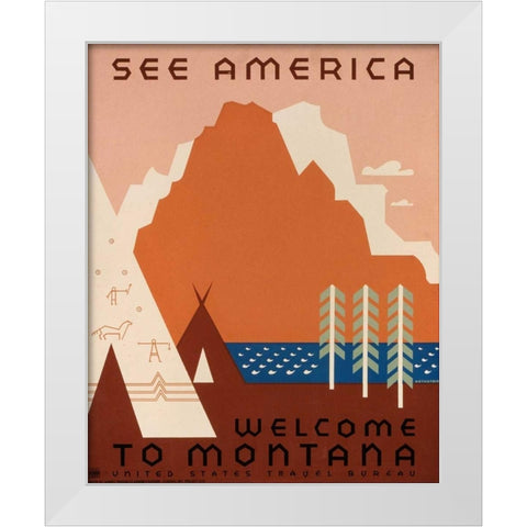 See America IX White Modern Wood Framed Art Print by Studio W