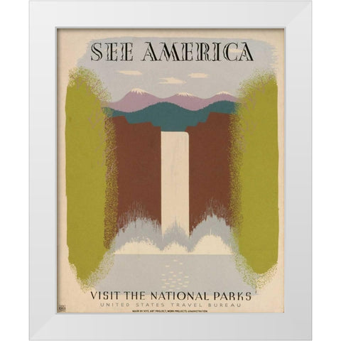 See America X White Modern Wood Framed Art Print by Studio W
