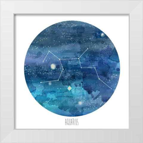 Constellation-Aquarius White Modern Wood Framed Art Print by McCavitt, Naomi