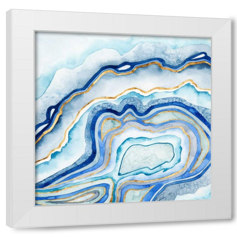 Cobalt Agate II White Modern Wood Framed Art Print by Popp, Grace
