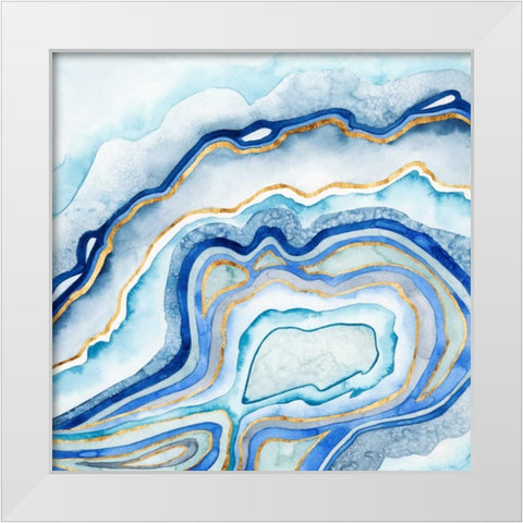 Cobalt Agate II White Modern Wood Framed Art Print by Popp, Grace