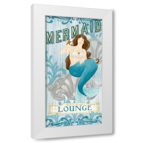 Mermaid I White Modern Wood Framed Art Print by Vess, June Erica