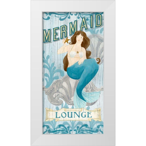 Mermaid I White Modern Wood Framed Art Print by Vess, June Erica