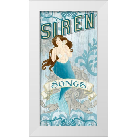 Mermaid II White Modern Wood Framed Art Print by Vess, June Erica