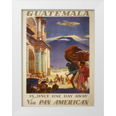 See South America II White Modern Wood Framed Art Print by Studio W