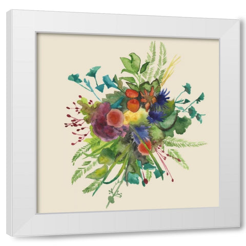 Watercolor Floral Spray III White Modern Wood Framed Art Print by McCavitt, Naomi