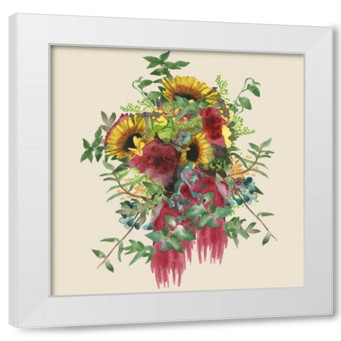 Watercolor Floral Spray IV White Modern Wood Framed Art Print by McCavitt, Naomi