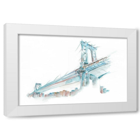 Watercolor Bridge Sketch I White Modern Wood Framed Art Print by Harper, Ethan