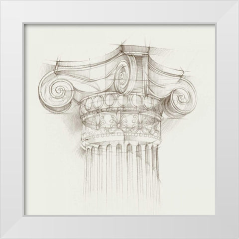 Column Schematic II White Modern Wood Framed Art Print by Harper, Ethan