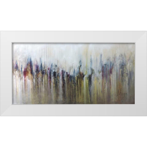 Cascada Metalica White Modern Wood Framed Art Print by Herrera, Leticia