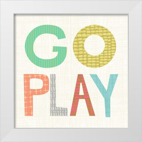 Kid Play III White Modern Wood Framed Art Print by Zarris, Chariklia