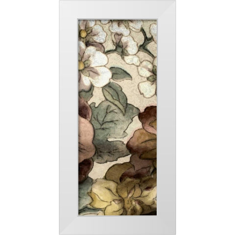 Earthtone Floral Panel III White Modern Wood Framed Art Print by Kohnke, Catherine