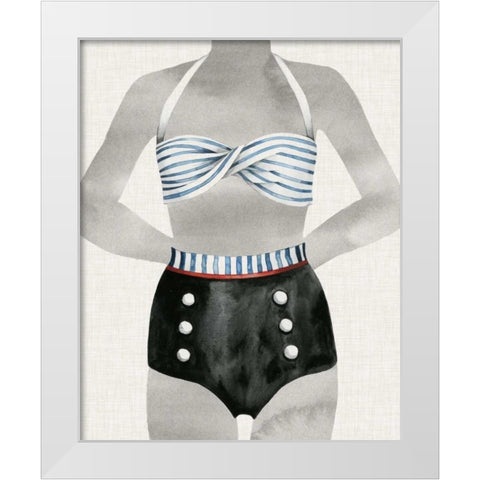 Vintage Bathing Suit I White Modern Wood Framed Art Print by Popp, Grace