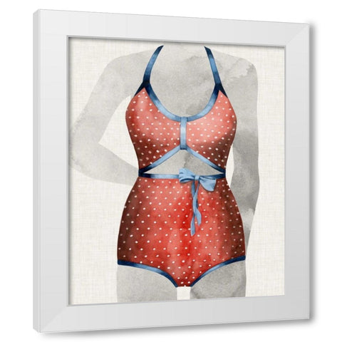 Vintage Bathing Suit II White Modern Wood Framed Art Print by Popp, Grace