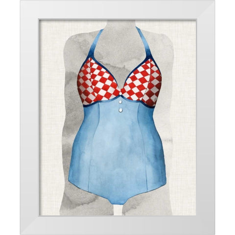 Vintage Bathing Suit III White Modern Wood Framed Art Print by Popp, Grace