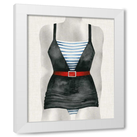 Vintage Bathing Suit IV White Modern Wood Framed Art Print by Popp, Grace