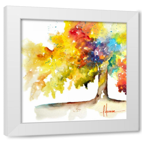 Rainbow Trees I White Modern Wood Framed Art Print by Herrera, Leticia