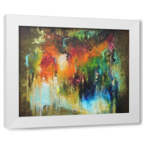 Estaciones White Modern Wood Framed Art Print by Herrera, Leticia