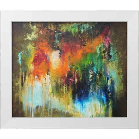 Estaciones White Modern Wood Framed Art Print by Herrera, Leticia